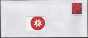 SC#U684 Poinsettia Stamped Envelope with Sticker (2014) Mint