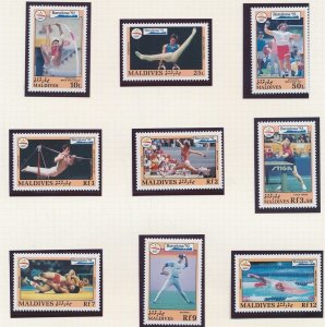 Maldive Islands 1992 MNH Stamps Scott 1747-1755 Sport Olympic Games Baseball