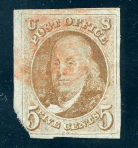 US SCOTT #1 USED-VERY FINE EXCEPT LOWER LEFT CORNER (5/12/22 GP) 