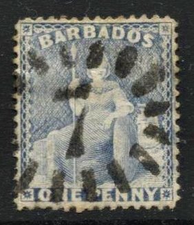 STAMP STATION PERTH -Barbados #51 Britannia Used - Perf.14 - Wmk.1 CV$2.50