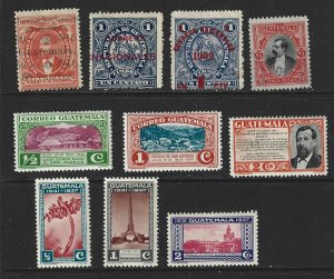 GUATEMALA Mint & Used Lot of 10 Different stamps 2018 CV $7.35