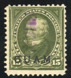 United States Possessions, Guam #10 Cat$140, 1899 15c olive green, used