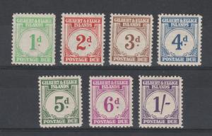 GILBERT & ELLICE ISLANDS 1940 POSTAGE DUE 1D TO 1/-