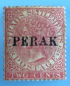  Malaya 1884 Perak opt Straits Settlements QV 2c MLH SG#18 M3278 