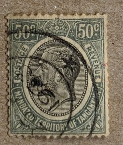 Tanganyika 1927 50c KGV, used. Scott 37, CV $1.10