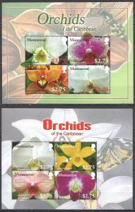 Ft069 2008 Montserrat Orchids Caribbean Flowers #1436-43 Michel 19 Euro 2Kb Mnh