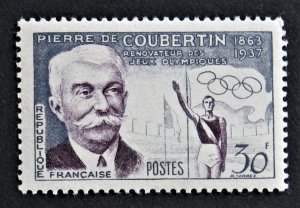 France #817 MNH OG Pierre de Coubertin 1956