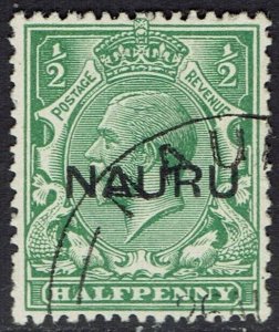 NAURU 1916 KGV ½D OVERPRINT IN CENTRE USED