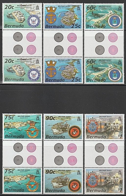 EDSROOM-11306 Bermuda 703-708 MNH 1995 Complete Gutter Pairs CV$10.30