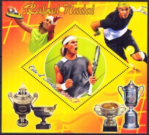 Ivory Coast 2009 Sport Tennis Rafael Nadal S/S MNH