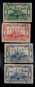 TURKEY Scott J59-J62 Used surcharged 1913 postage due stamp set