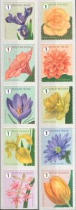 Belgium Belgique Belgien 2016 Definitives flowers set of 10 stamps MNH