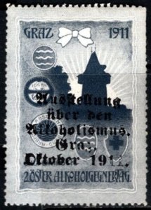 1911 Austria Poster Stamp Exhibition On Alcoholism Graz Easter Anti-Alcohol Day