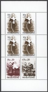 1974 Netherlands #B507a, Child Welfare Mini Sheet of 6 MNH