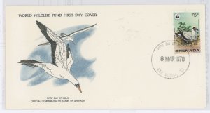 Grenada 853 1978 WW, Booby, birds, FDC U/A WWF FDC