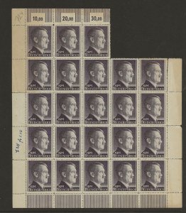 Germany 1944 Hitler Head 1Rm perf 14  sg.801 sheet of 25 margin faults    MNH in