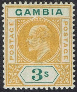 GAMBIA 1909 KEVII 3/-