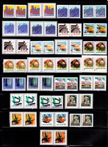 #2902-2912B, 3132, 3207-3229, 3447-3770 American Culture Coil Pairs Set/27 - MNH