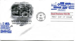 U606 20c Small Business embossed envelope, ArtCraft, FDC