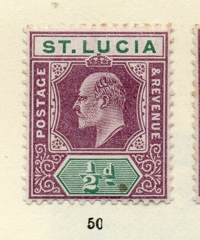 St Lucia 1903 Early Issue Fine Mint Hinged 1/2d. NW-170471