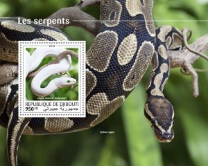 DJIBUTI - 2018 - Snakes - Perf Souv Sheet - Mint Never Hinged