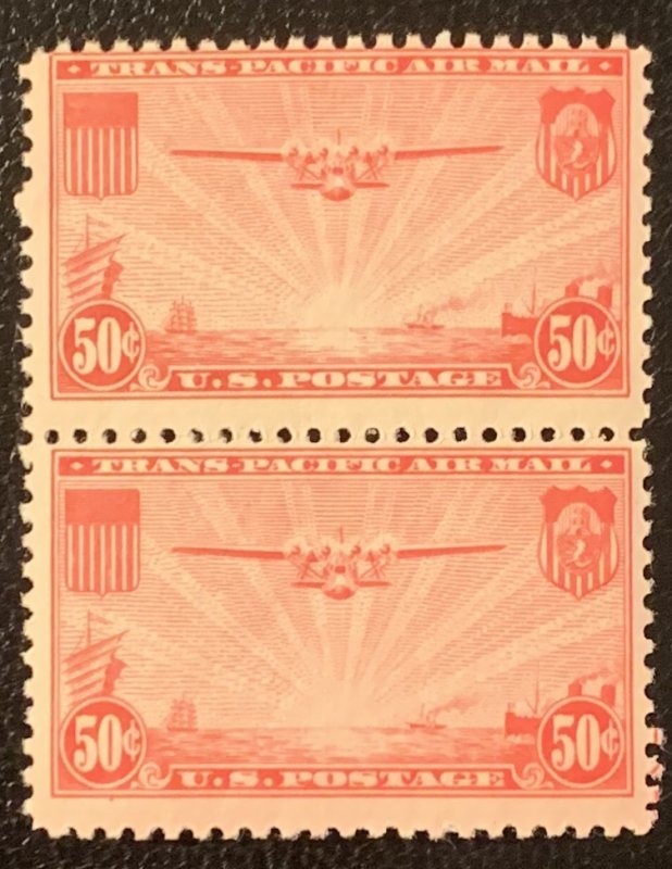 C22 Pair of two 50c stamps.  Mint NH.