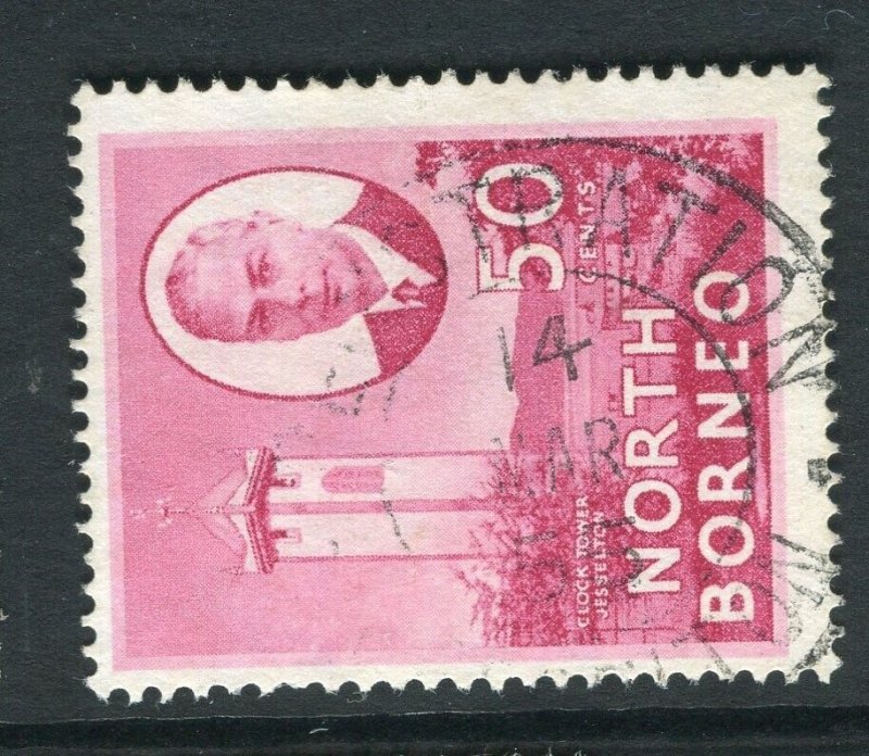 NORTH BORNEO; 1950 early GVI pictorial issue used 50c. fine Postmark