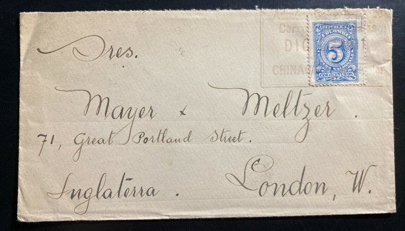 1911 Chinacota Colombia Cover To London England 