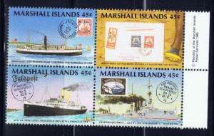 Marshall Is 229a NH 1989 Shios block of 4 