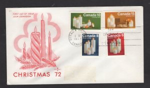 Canada #606p-09p (1972 WT Christmas set) COMBO FDC Rosecraft-A cachet addressed