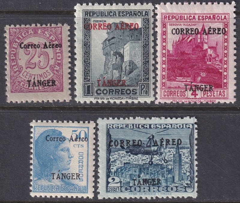 Spanish Tangier 1939 Ed 108-12 air post partial set MNH**