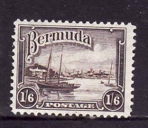 Bermuda-Sc #114-unused,light hinged-1sh6p brown-Hamilton Harbor-1936-40-