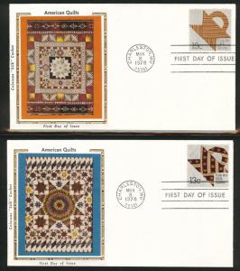 1745-1748 American Quilt FDC  on 4 Colorano Silk Caches U/A