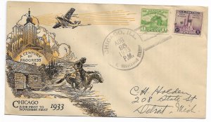 US 730a & 731a (PL-37) 1c & 3c Impefs. on one FDC Linprint Cachet ECV $65.00