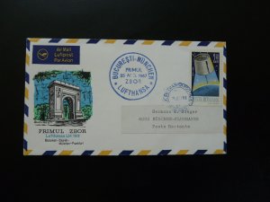 first flight cover Bucharest Munchen Lufthansa 1967