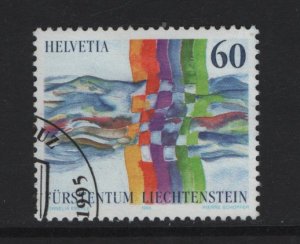 Liechtenstein  #1055  cancelled  1995  postal relation ship with Switzerland