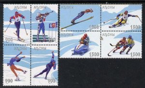 ABKHAZIA - 1998 - Winter Olympics - Perf 2x 4v Blocks - M. N.H. - Official Issue