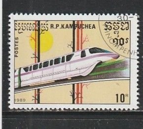 1989 Cambodia - Sc 932 - used VF - 1 single - Locomotives