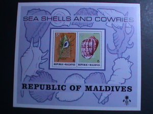 MALDIVES-ISLANDS-1975 SC# 541 BEAUTIFUL SEA SHELLS & COWRIES MNH SHEET VF