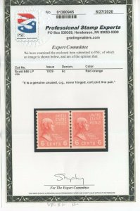 #846 Pair - GP  Mint NH OG w/PSE Cert. (JH 9/17)