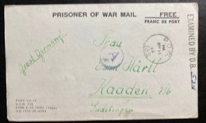 1944 German POW Prisoner of War Camp 132 Ottawa Canada Letter Cover To Germany