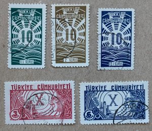 Turkey 1933 Turkish Republic short set, used. Scott 758-762, CV $5.65