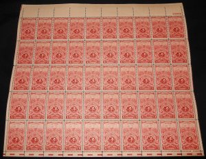 MALACK 979 3c Turners Society, Full Sheet, F/VF OG N..MORE.. sheet979