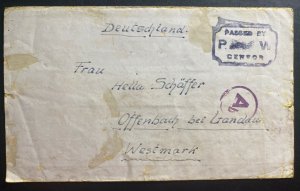 1943  North Africa German Prisoner of War POW USA Camp 205 Cover To Offenbach