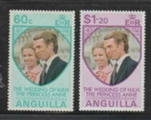 ANGUILLA #179-180 1973 WEDDING OF PRINCESS ANNE MINT VF NH O.G d