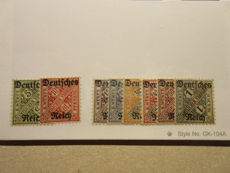 WURTTEMBERG Scott O176-83 (O176 & O177 are MNH) MH Lot-Z Cat $22.15