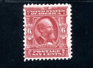 USAstamps Unused FVF US Serie of 1902 Garfield Scott 305 OG MHR