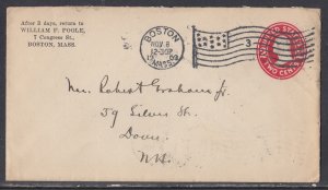 United States - Nov 8, 1909 Boston, MA Domestic Stationary Cover