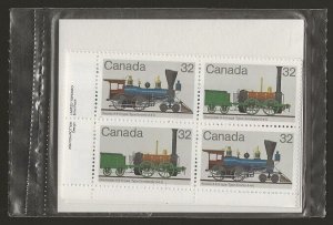 1983 Canada Locomotive #1000a Matched Sheet Corner Blocks Pack VF-NH CV $14.00+ -