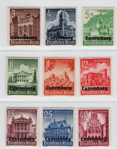 GERMANY 3rd REICH OCCUPATION WW2 LUXEMBOURG SCOTT NB1-NB9 PERFECT MNH